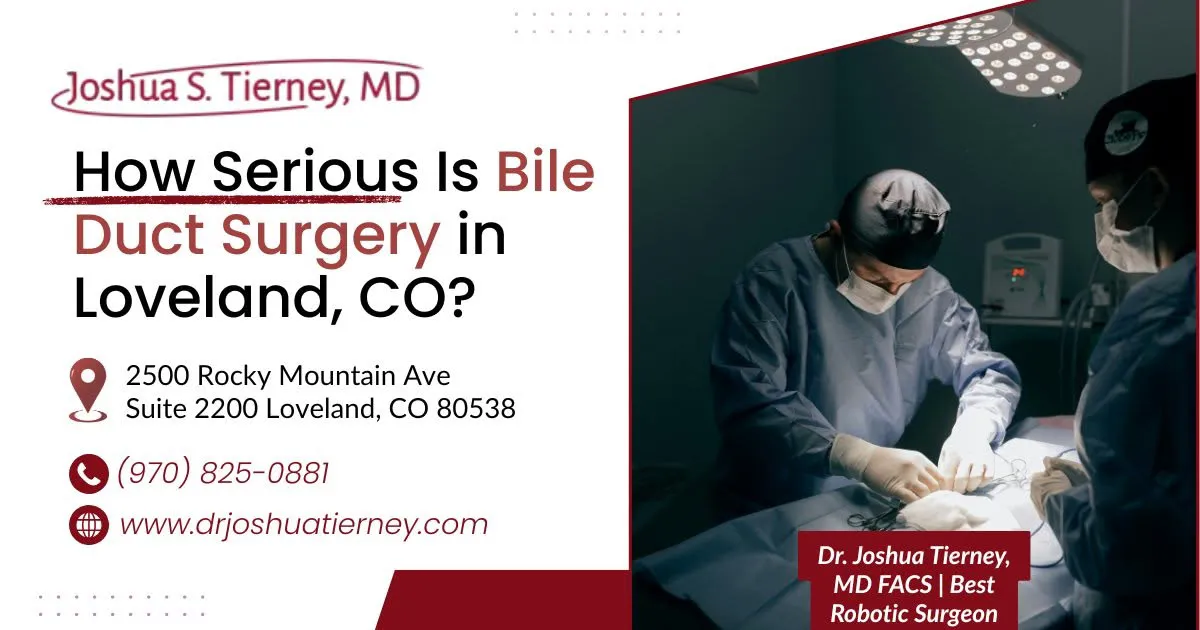Surgeons performing bile duct surgery in operating room