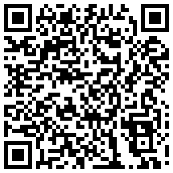 Black-and-white QR code on a white background