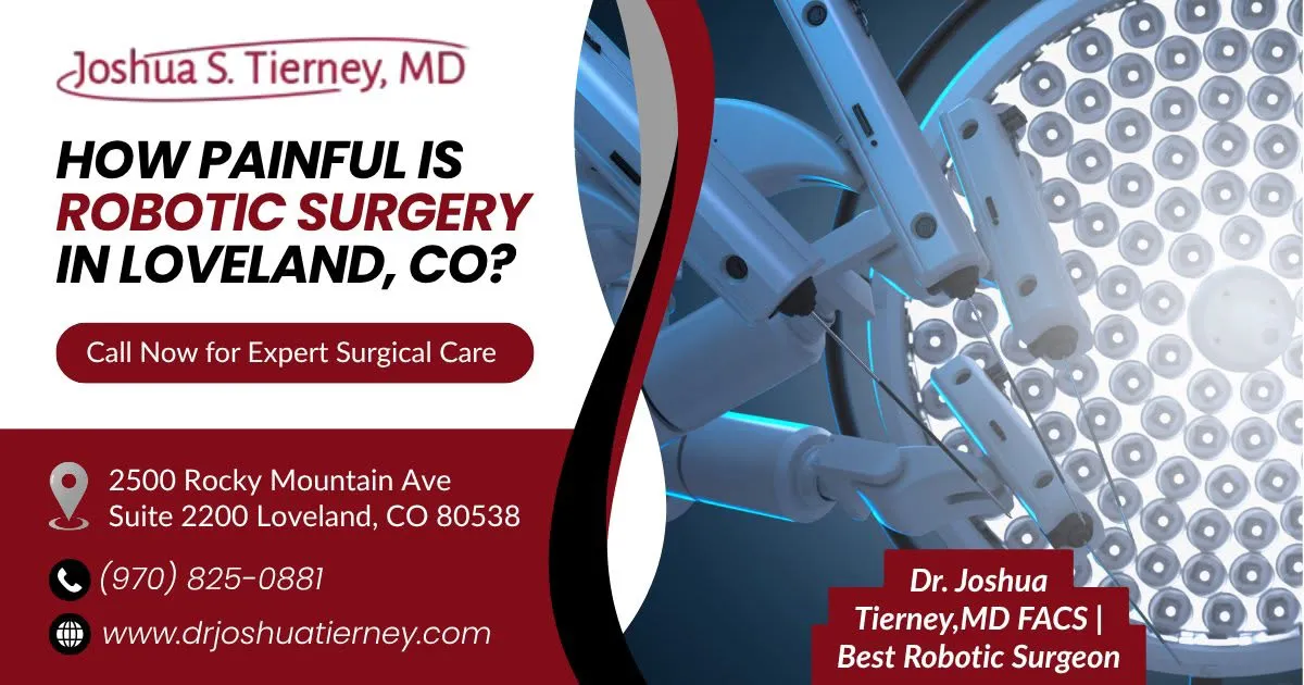 Robotic surgery advertisement for Dr. Joshua Tierney in Loveland